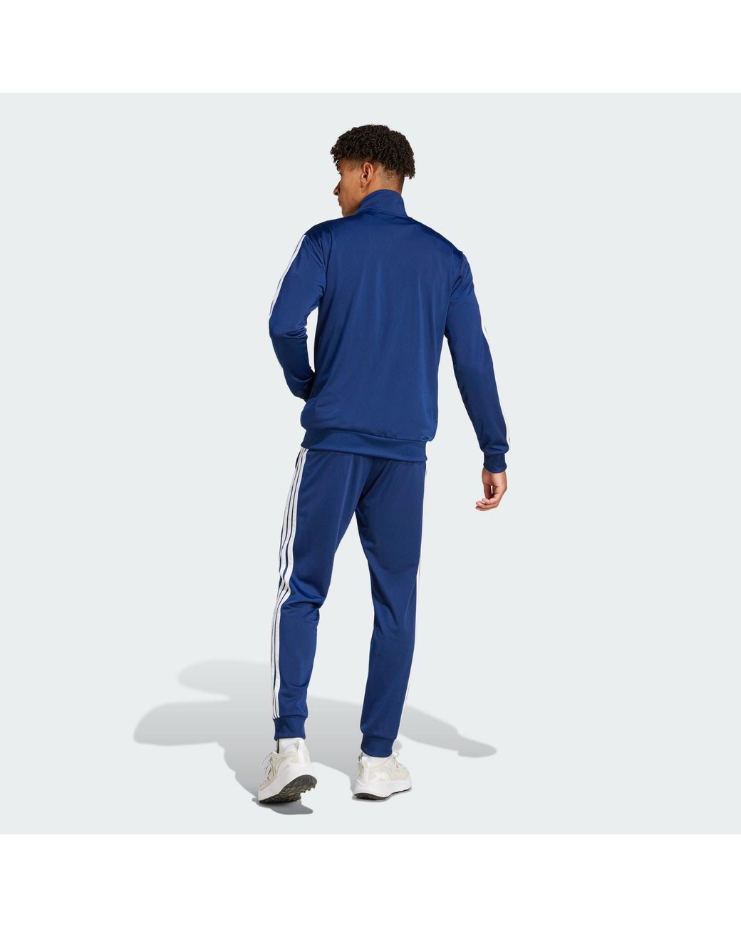 Adidas Blue Basic 3-Stripes Tricot Track Suit for men