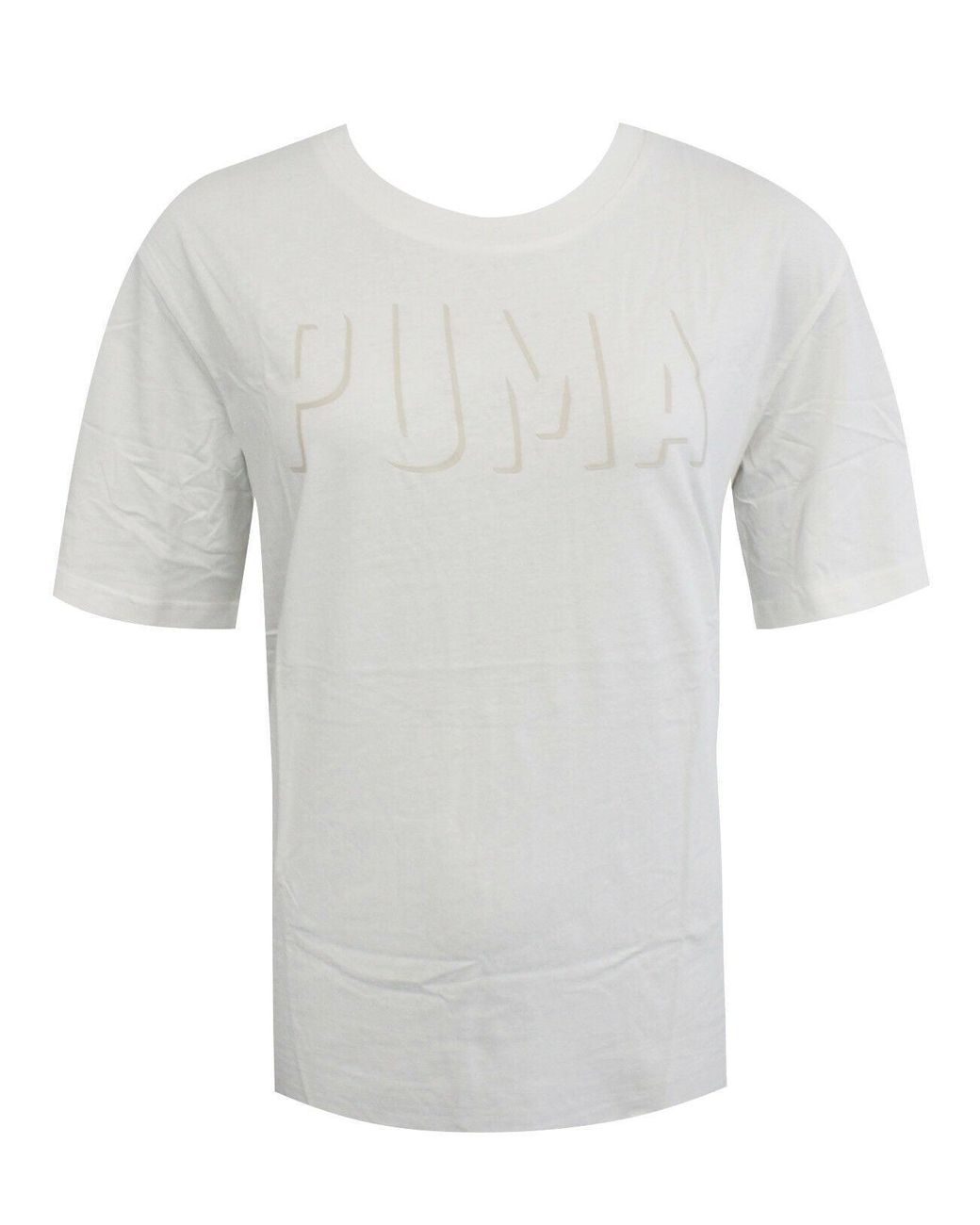 PUMA Gray Fusion Elongated T-Shirt Cotton
