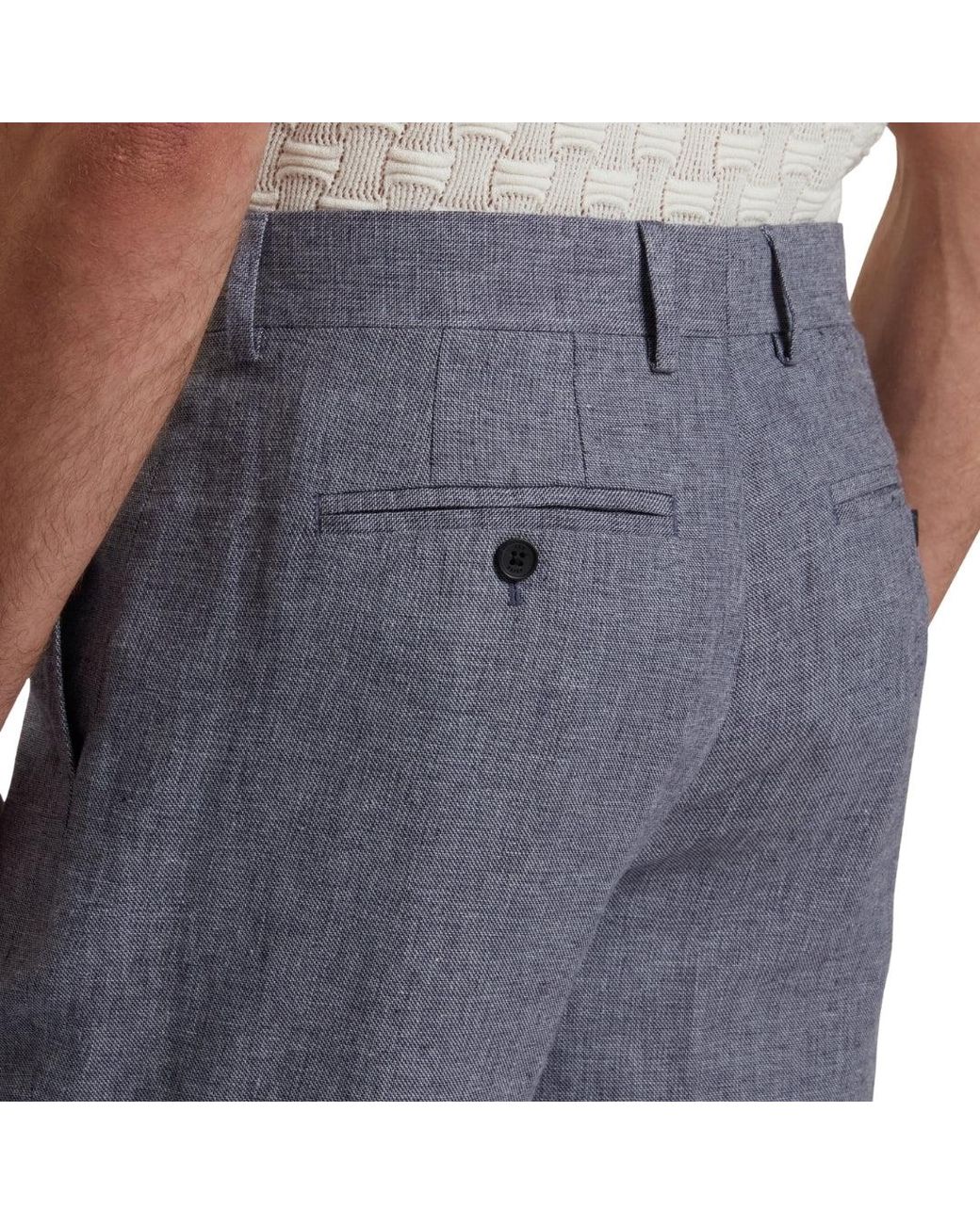 Ted Baker Blue Kenleys Stretch Linen Short for men