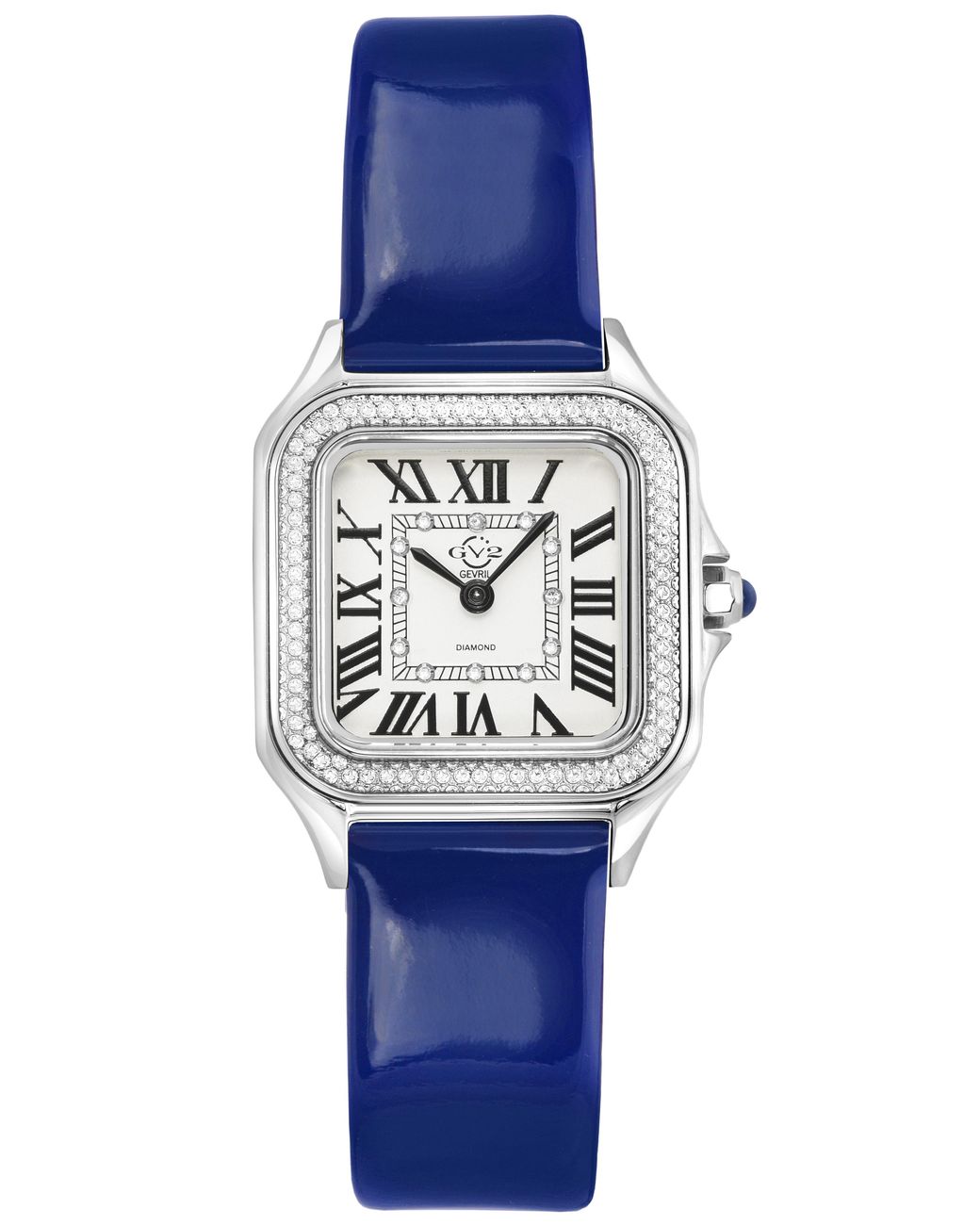 Gv2 Blue Milan 12110 Swiss Quartz Leather Diamond Watch