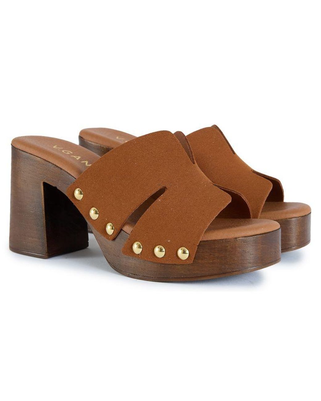 V.Gan Brown Vegan Oxi Clog Sandals