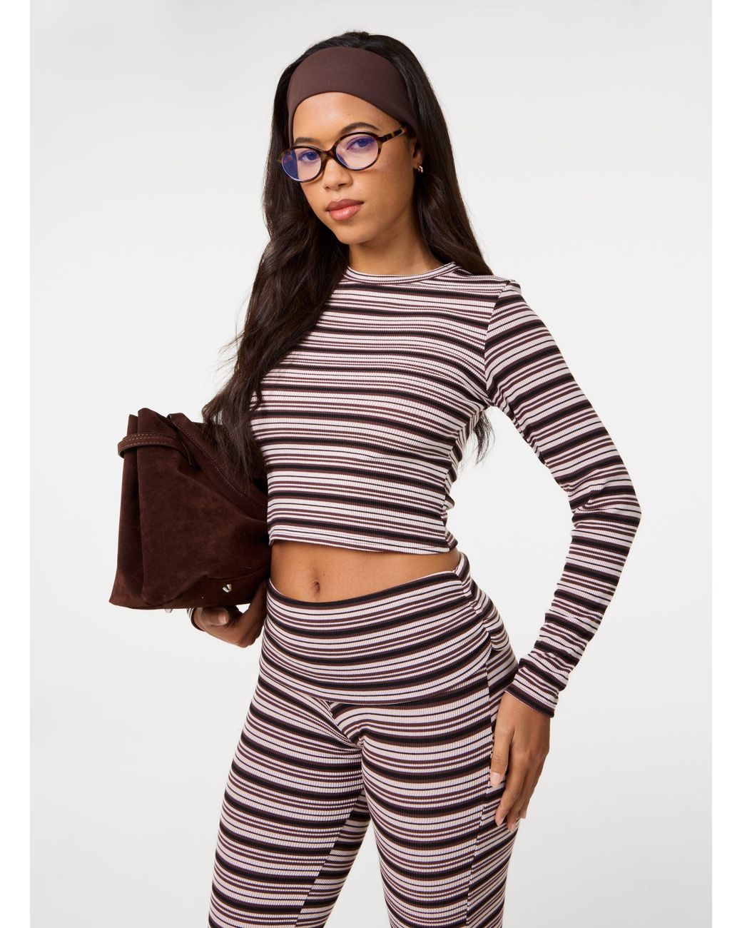 Pink Vanilla Red Stripe Crew Neck Top
