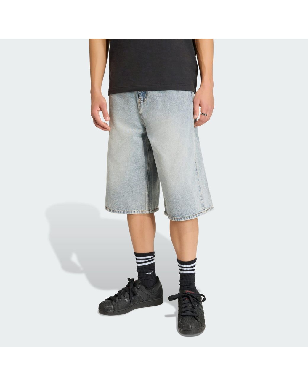 Adidas Originals Gray Denim Jorts for men