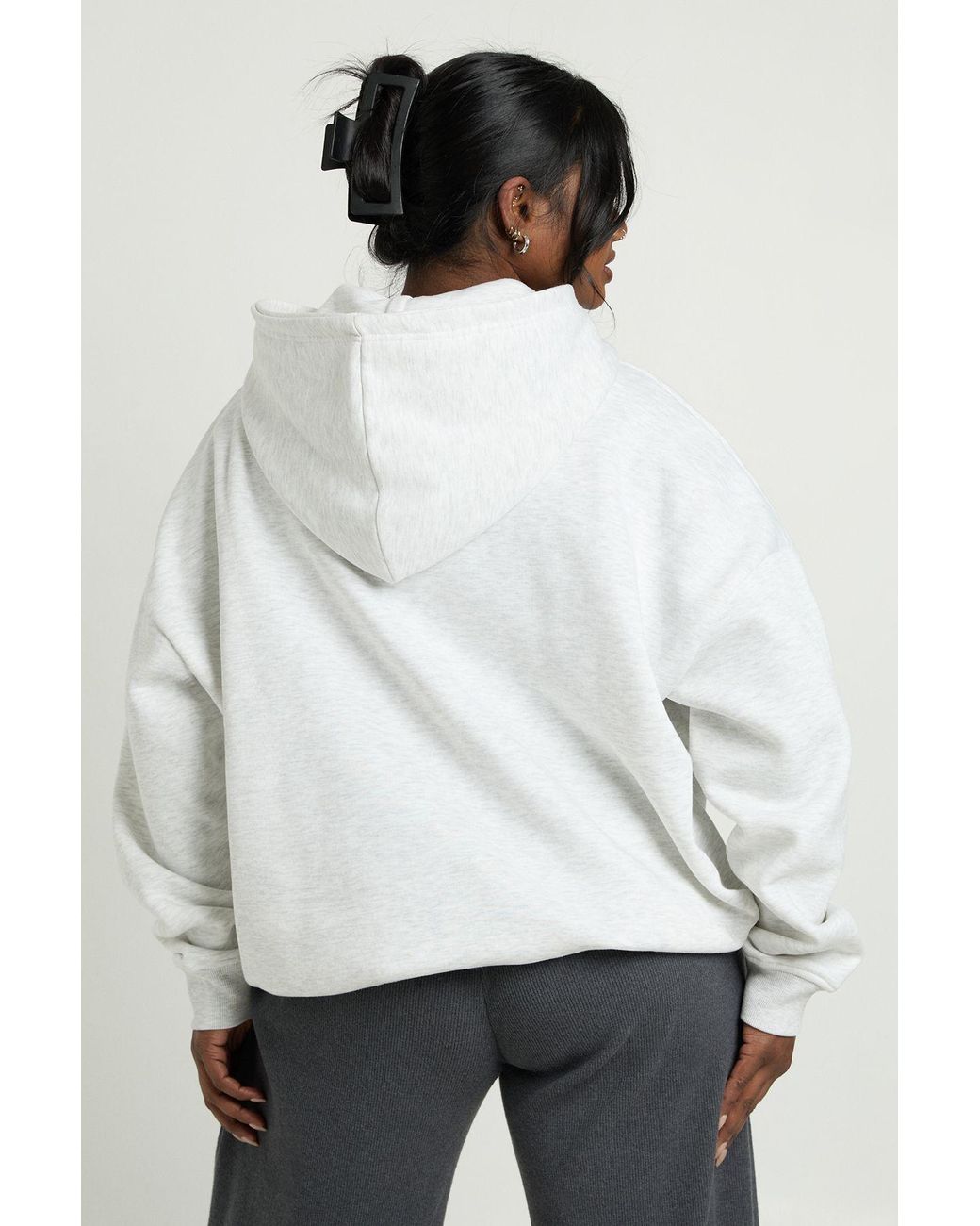 Boohoo White Plus Downtown Athletics Oversized Hoodie