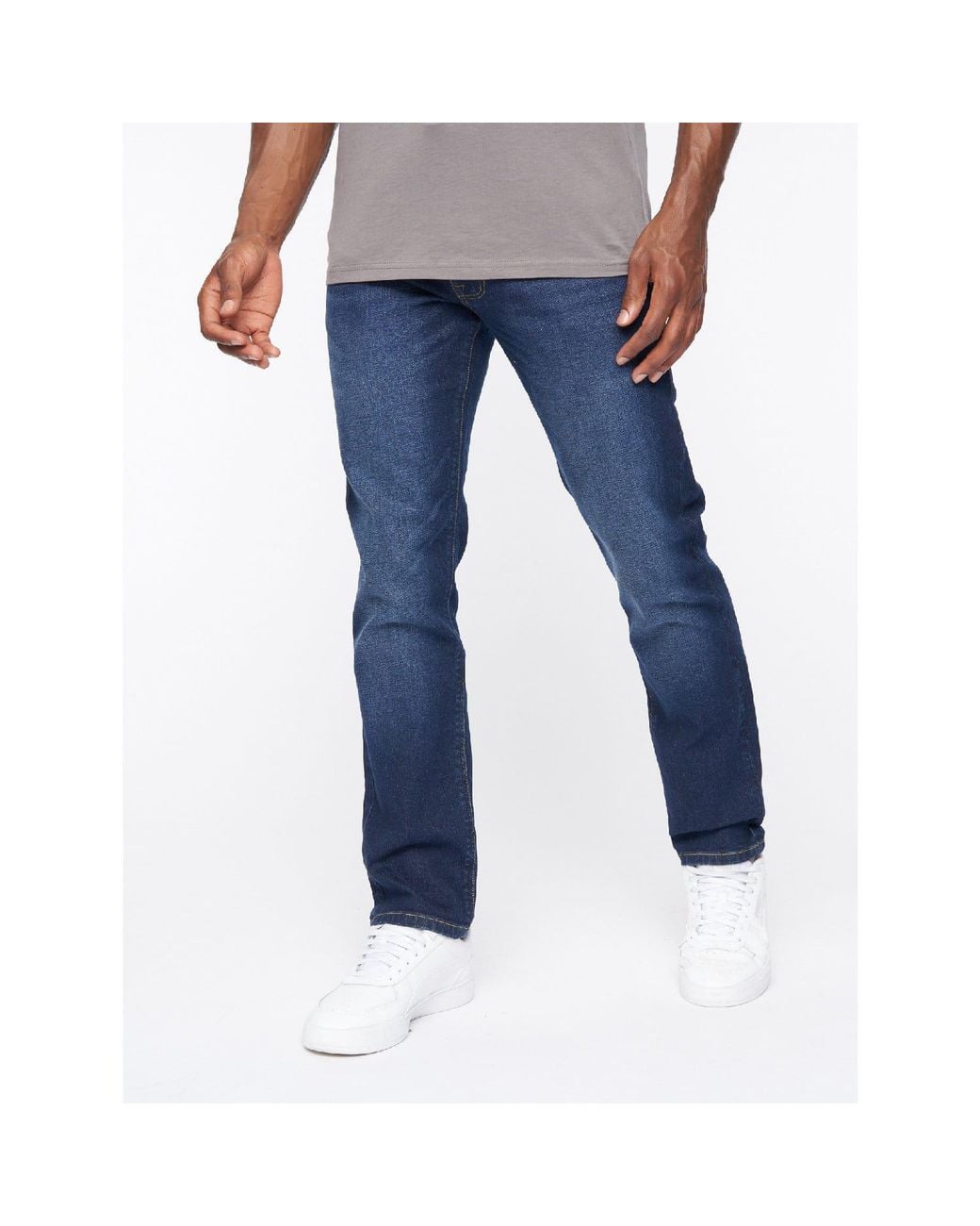 Crosshatch Blue Cadman Straight-Fit Jeans for men
