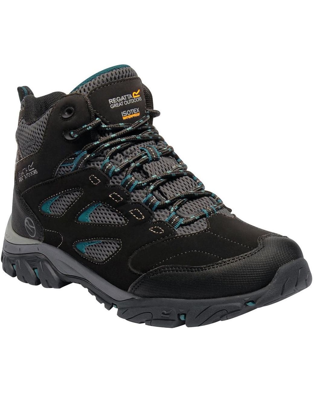 Regatta Black Ladies Holcombe Iep Mid Waterproof Fabric Walking Boots