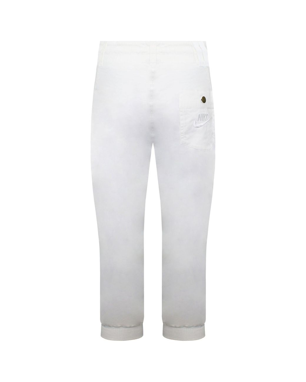 Nike White Cropped Track Pants Cotton