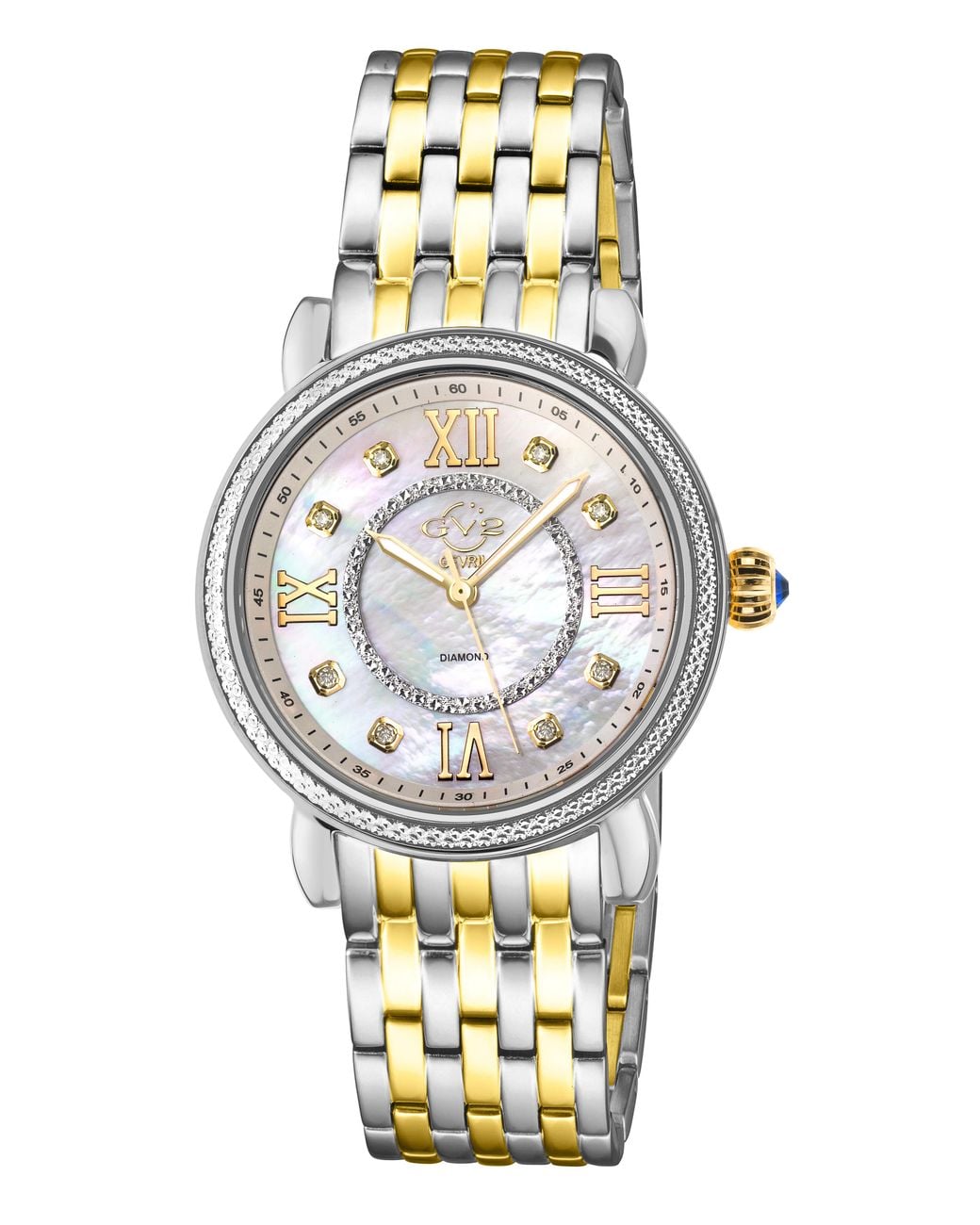 Gv2 Metallic By Gevril Marsala Two Tone Swiss Quartz Stainless Steel Watch