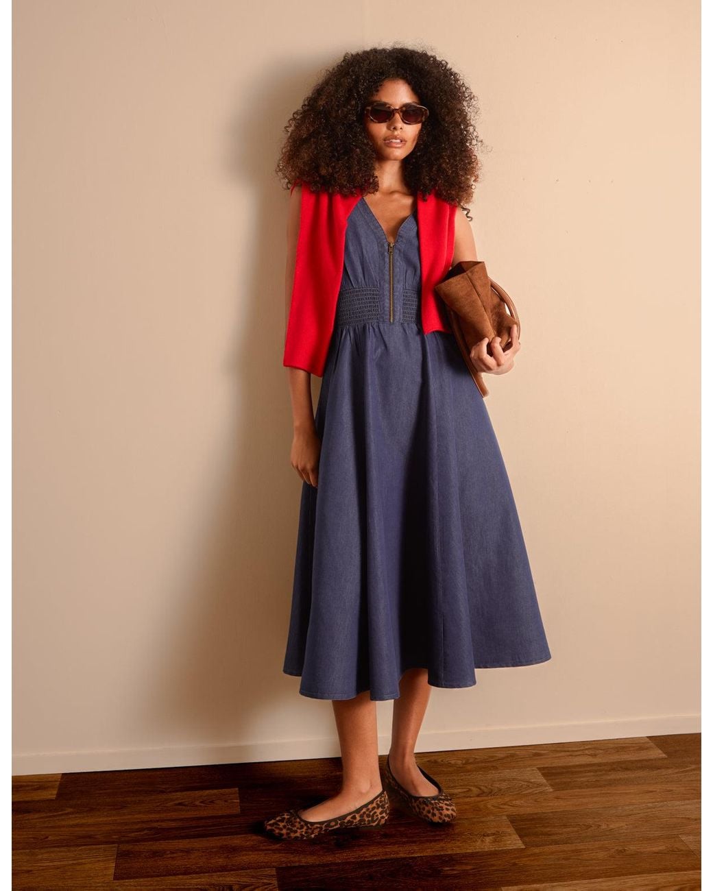 Blue Vanilla Blue Zip Front Denim Dress
