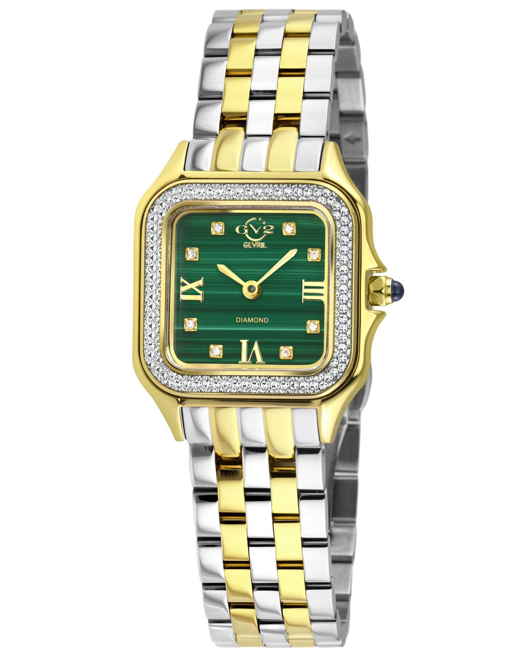 Gv2 Green Milan Malachite Dial, Two Toned Ss/Ipyg Bracelet Watch