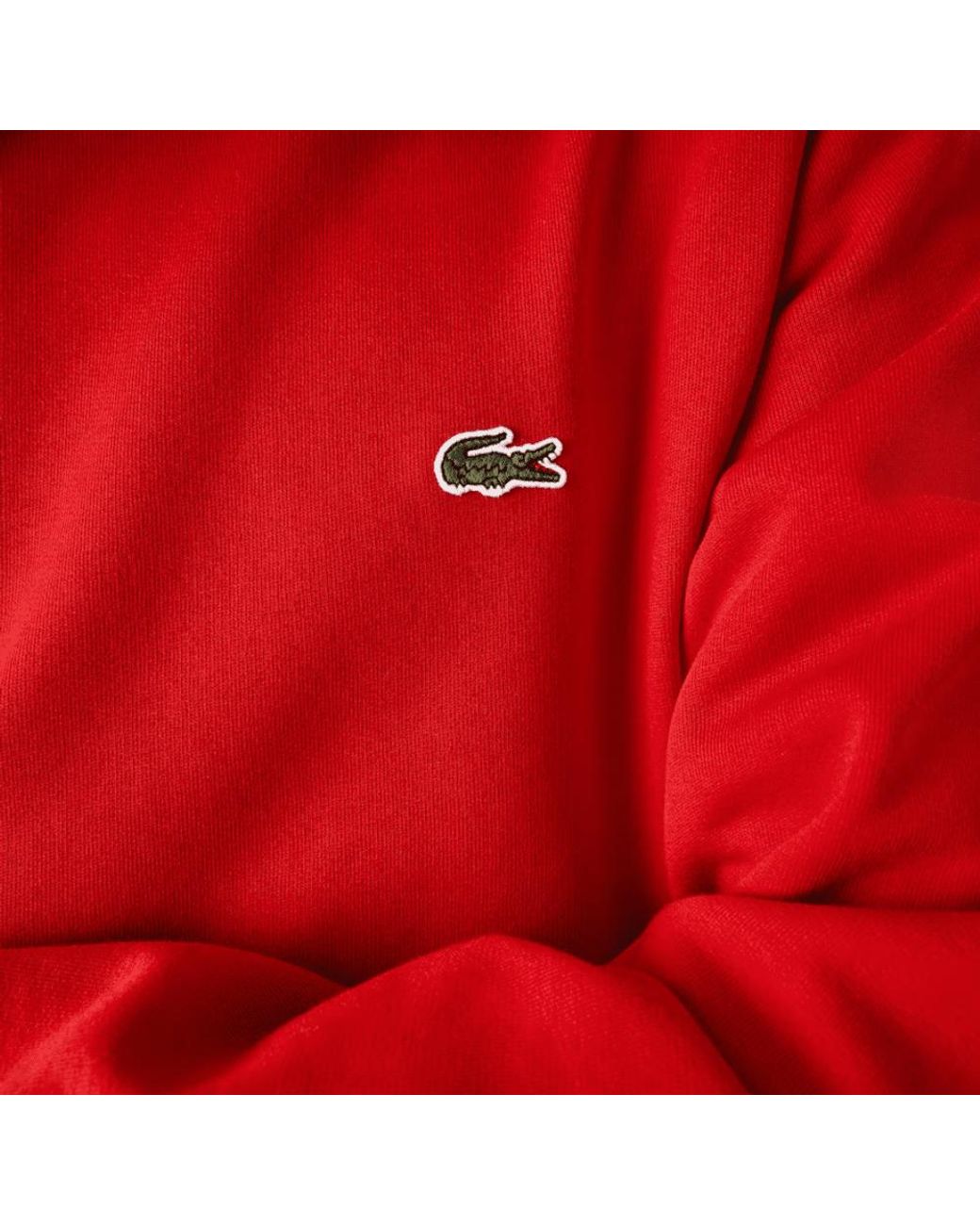 Lacoste Red Crew Neck Sweatshirt Cotton for men