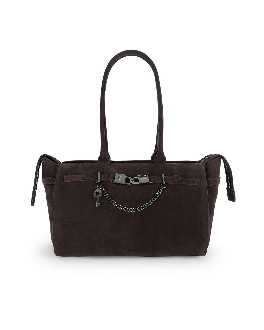 Kurt Geiger Black Suede Kingsley Shopper Bag