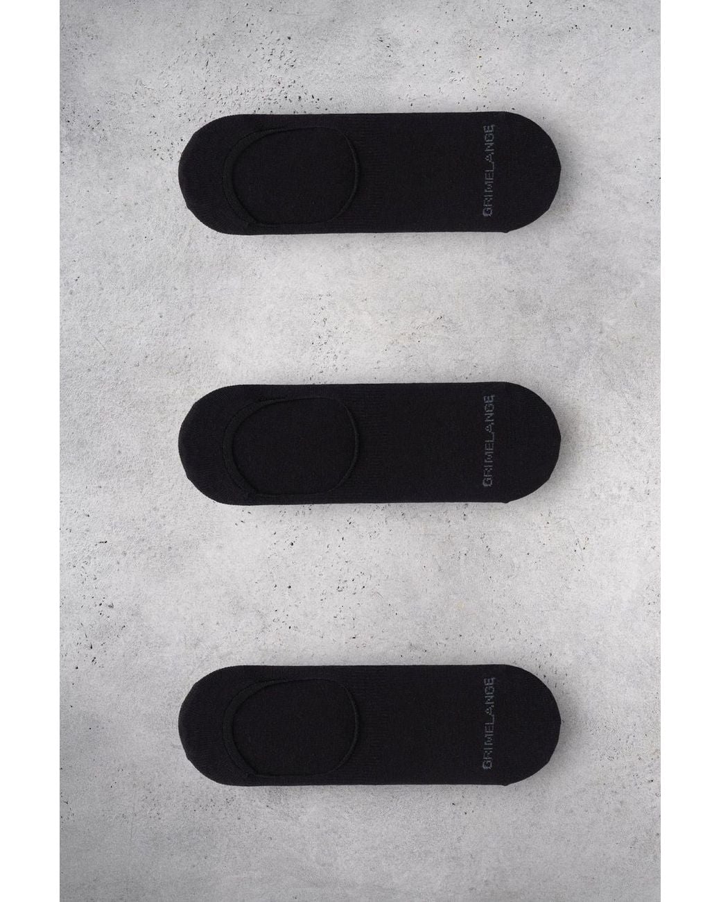 Grimelange Black 3-Pack Thin Crew Socks for men