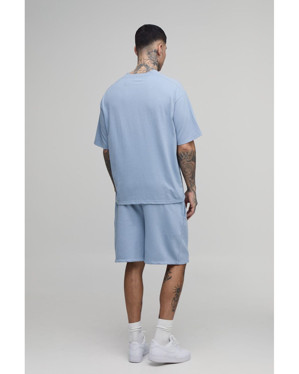 BoohooMAN Blue Tall Baggy Drop Crotch Mid Length Short for men
