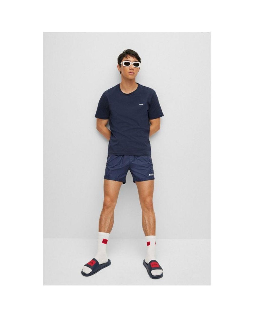 HUGO Blue Dero222 Short Sleeve T-Shirt for men
