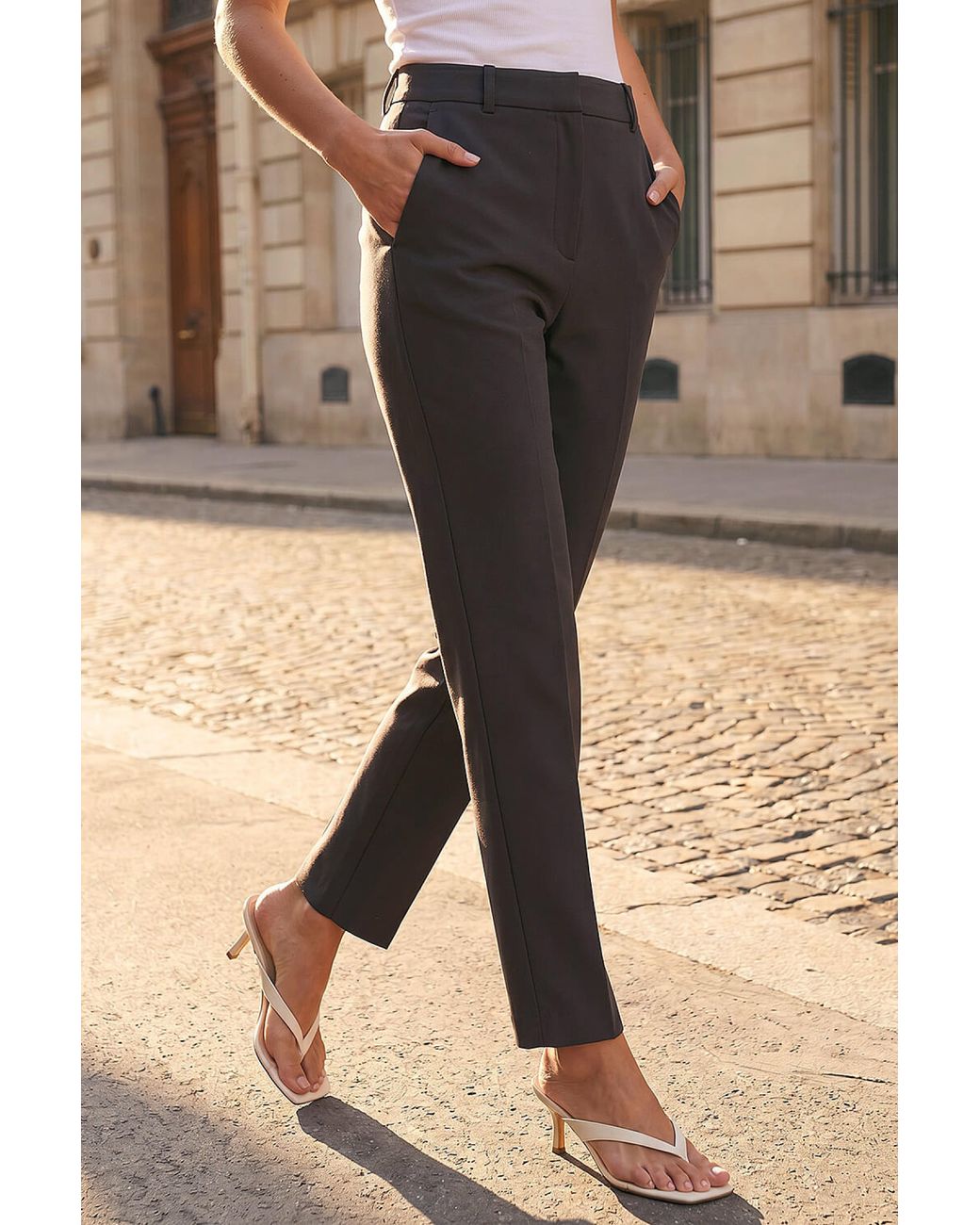 Roman Black Regular Slim Leg Trouser