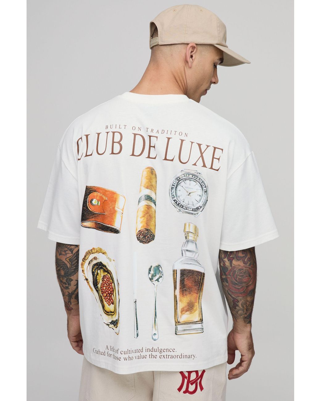 BoohooMAN Gray Club De Luxe Oversized T-Shirt for men