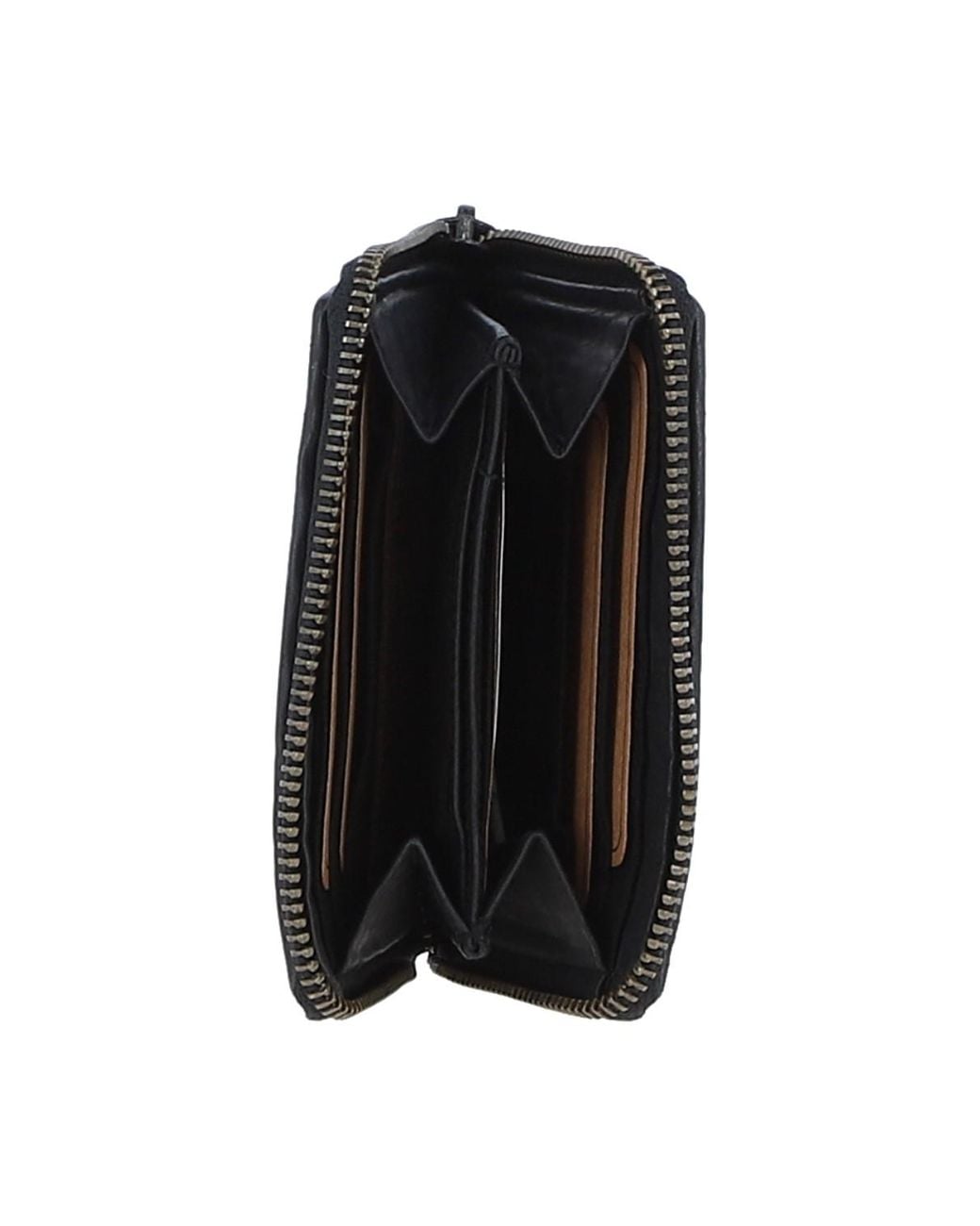 Ashwood Leather Black Vintage Woven Zip Around Small 6 Card Coin Purse