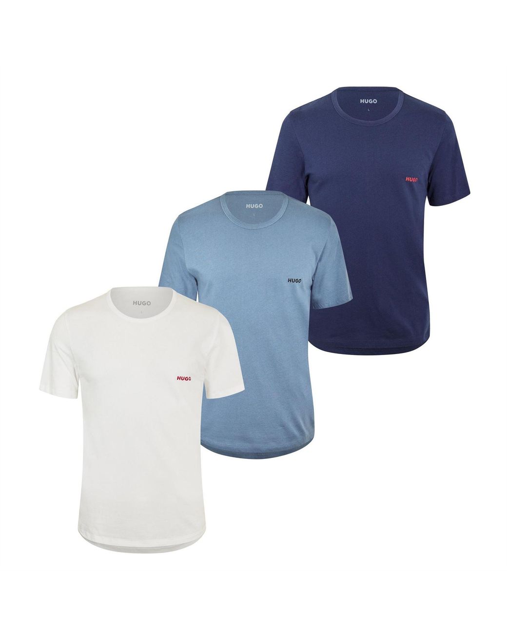 HUGO Blue 3 Pack Of Pyjama T-Shirts for men