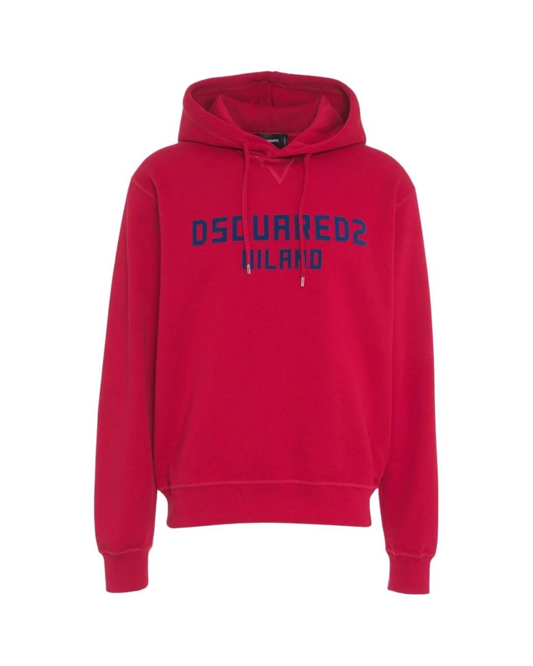 DSquared² Red Milano Logo Cool Fit Hoodie Cotton for men