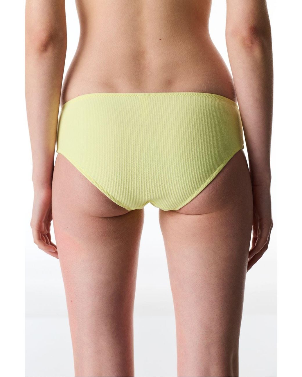 Penti Yellow Arya Textured Mid Waist Bikini Bottom