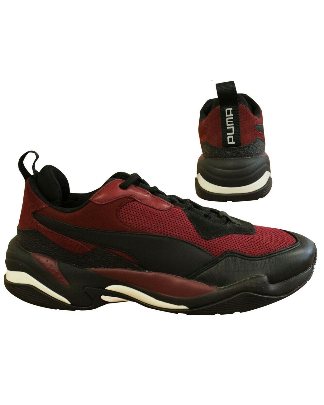 PUMA Black Thunder Spectra Chunky Lace Up Casual Trainers 367516 03 B89C Leather for men