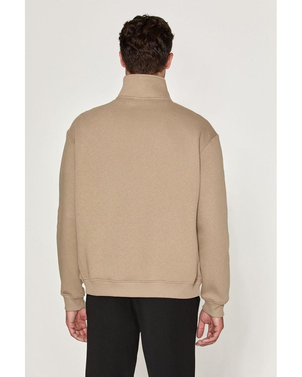 Grimelange Natural Regular Fit Crew Neck Sweatshirt for men