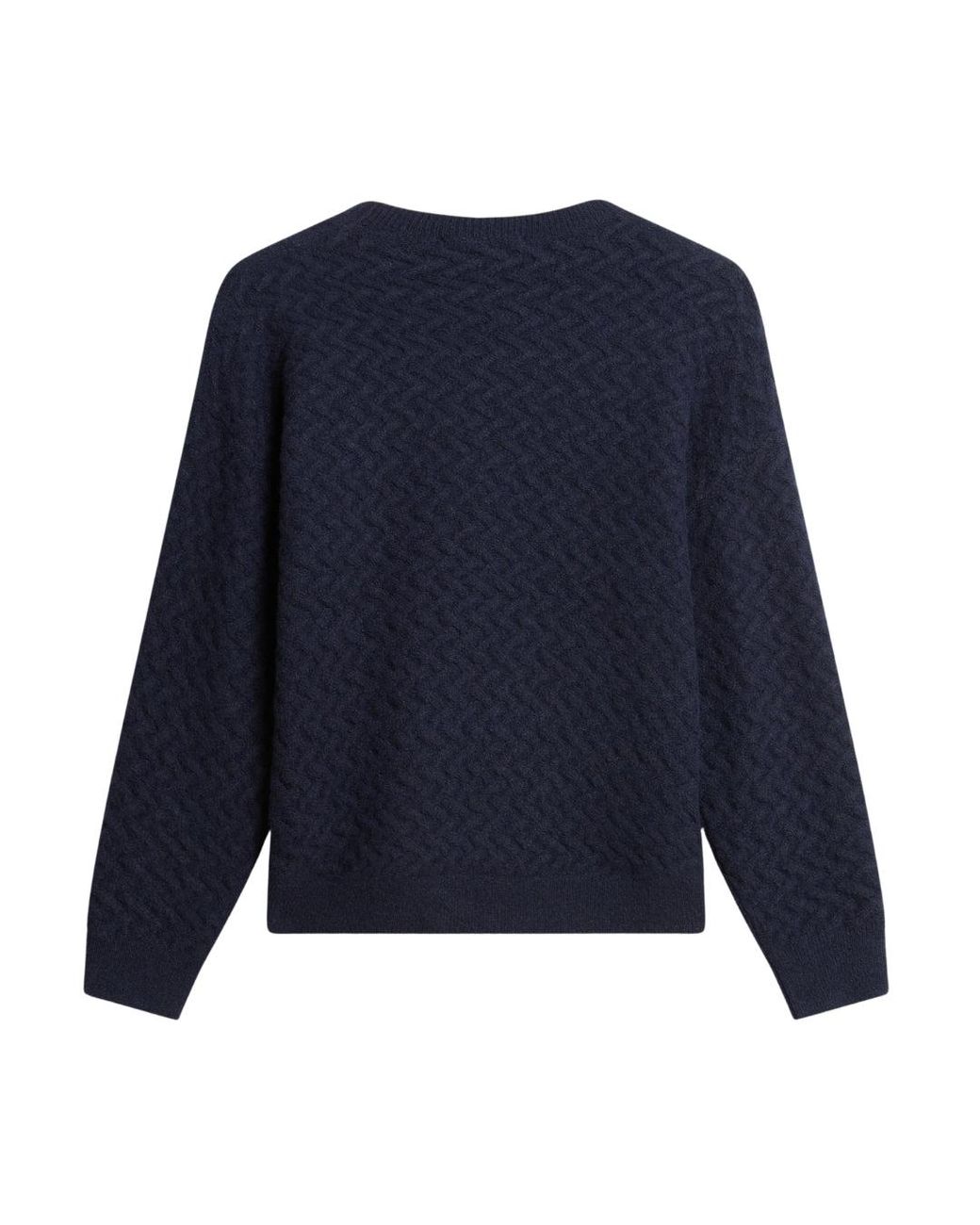 Ted Baker Blue Morlea Horizontal Cable Relaxed Fit Jumper