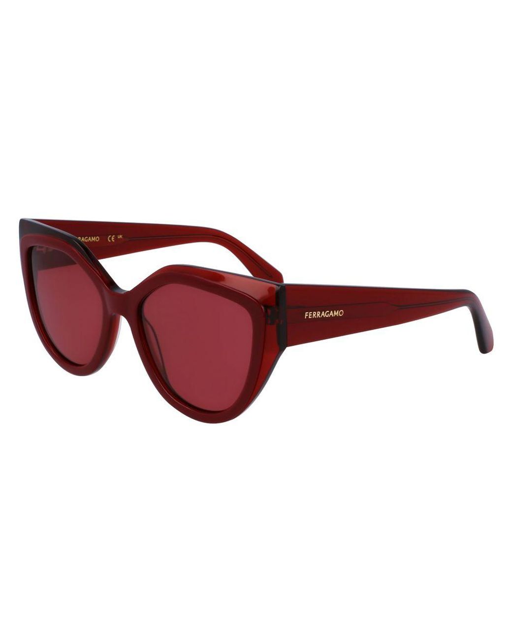 Ferragamo Red Acetate Sunglasses
