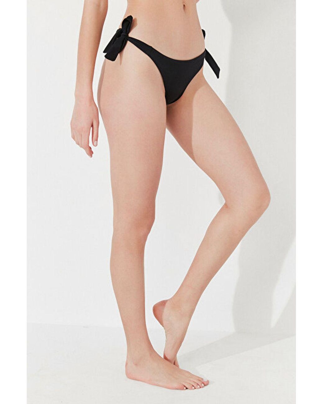 Penti Black Low-Waist Brazilian Bikini Bottoms With Bow Detail