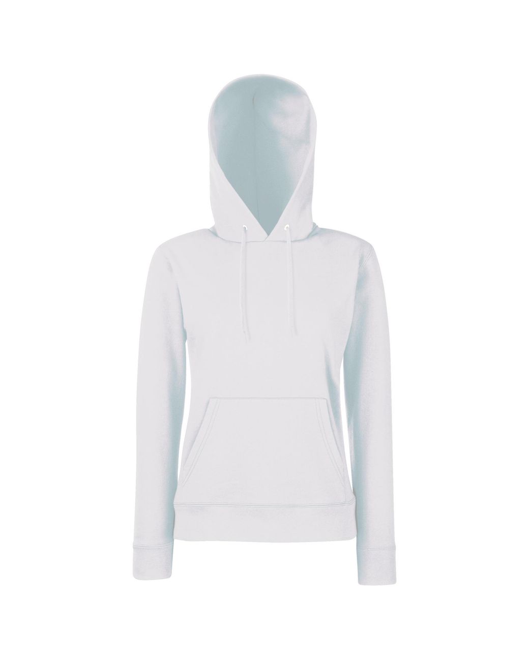 Fruit Of The Loom White Ladies Lady Fit Hooded Sweatshirt Hoodie