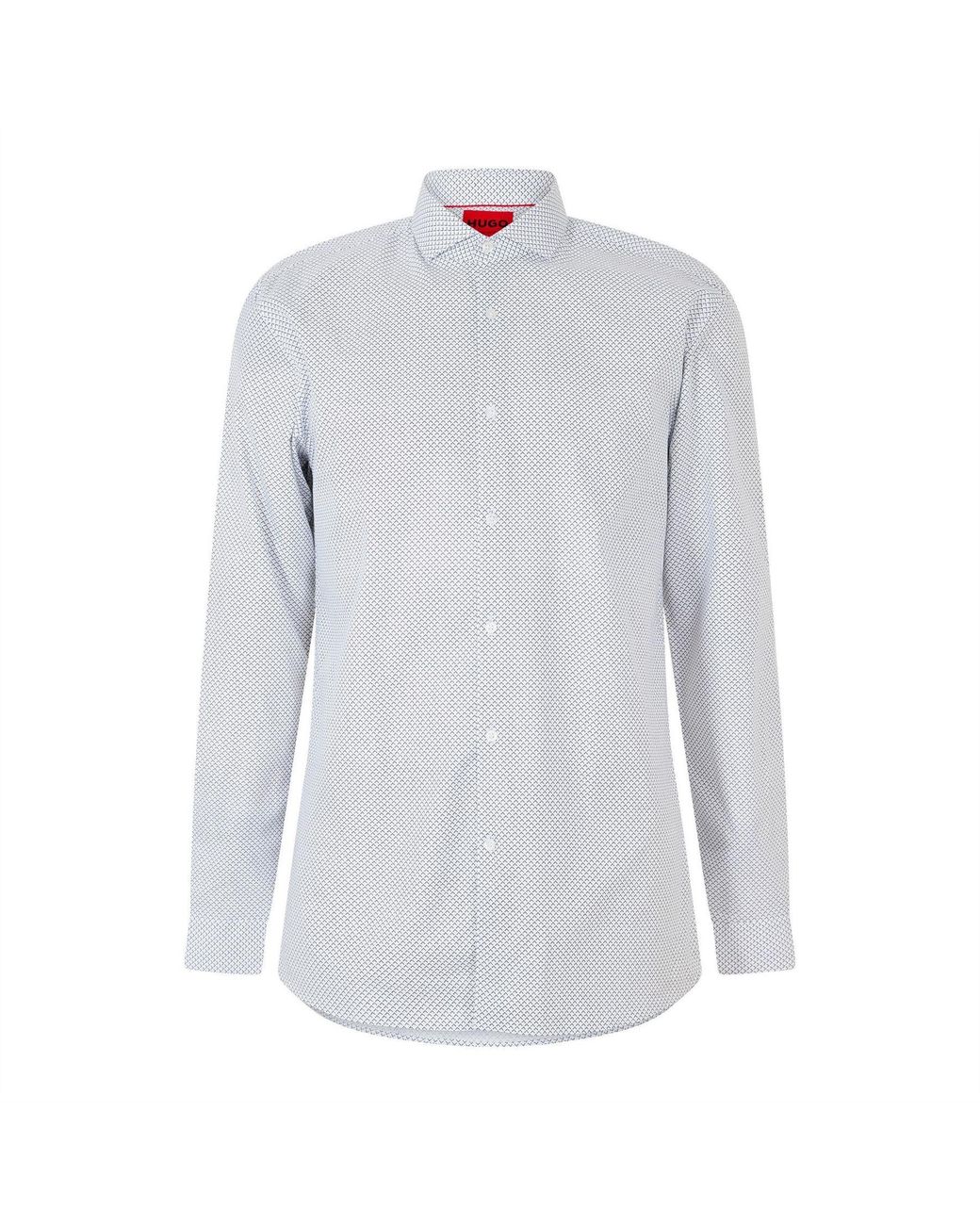 HUGO Blue Oxford Collared Long Sleeve Regular Fit Shirt for men