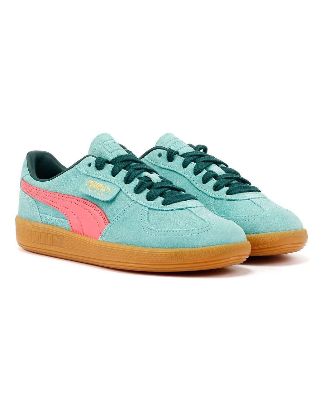 PUMA Blue Palermo Leather Aquatic/Dark Myrtle Trainers