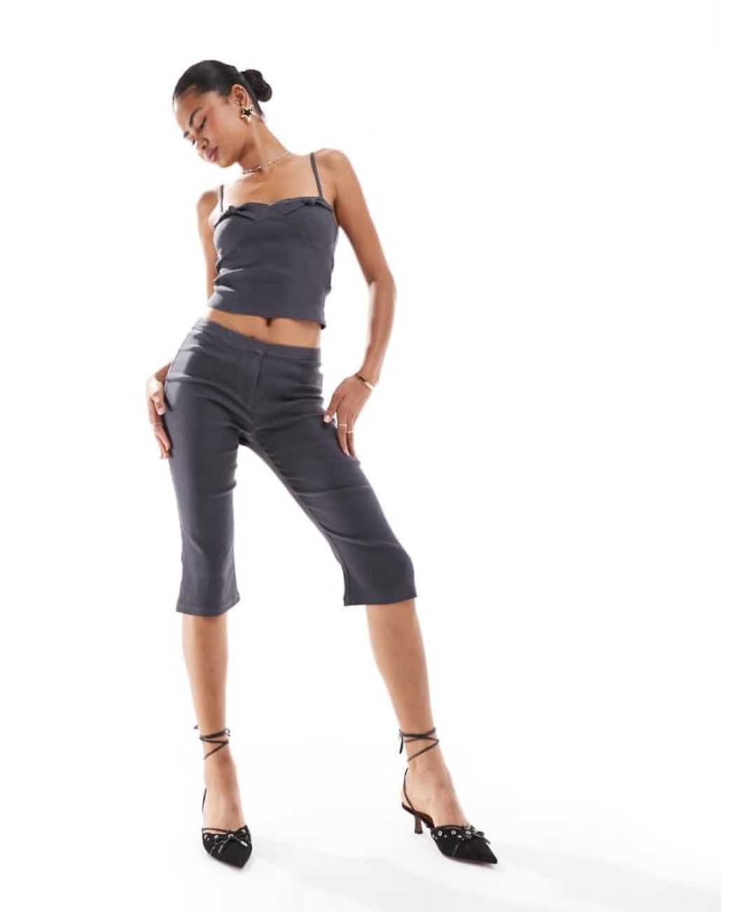 Motel Blue Katira Bust Detail Cami Top Co-Ord
