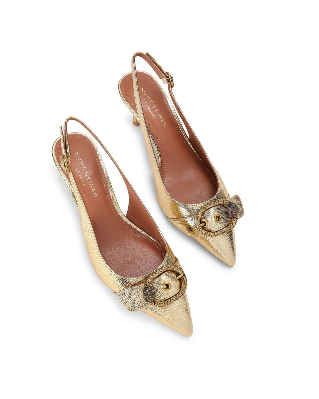 Kurt Geiger Metallic Kgl Mayfair Sling Sm Egl Heels