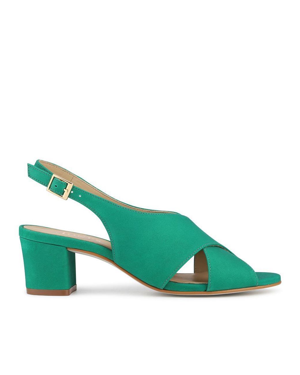 Jones Bootmaker Green Geenah Smart Leather Slingback Sandals