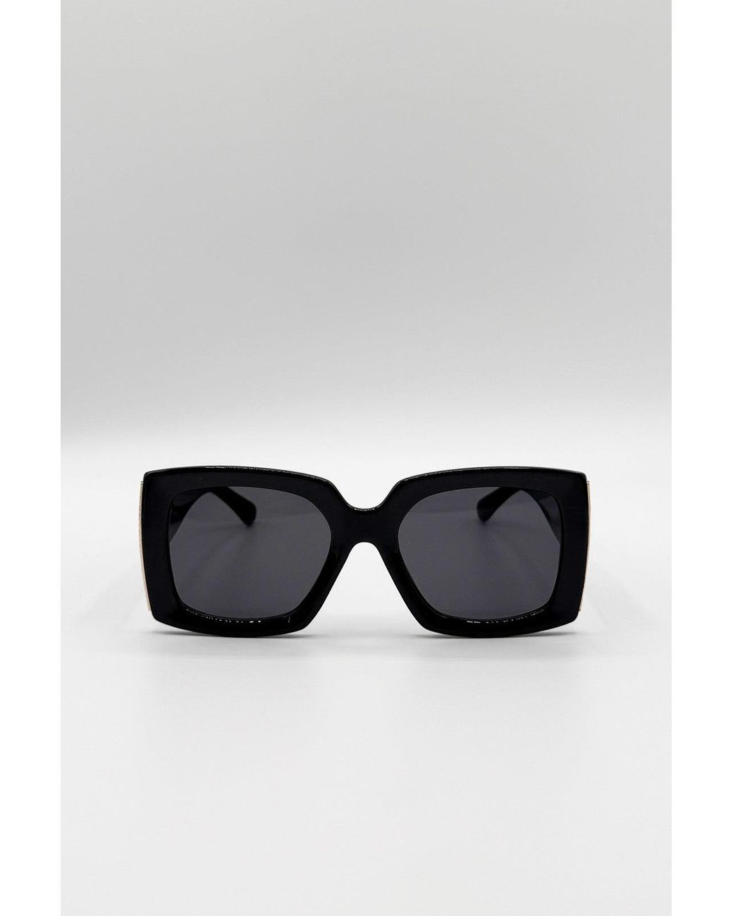 SVNX Black Oversized Square Sunglasses