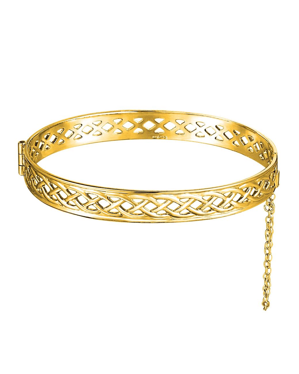 The Jewellery Stockroom Metallic Rolled Celtic Weave Hinged Bangle Plated