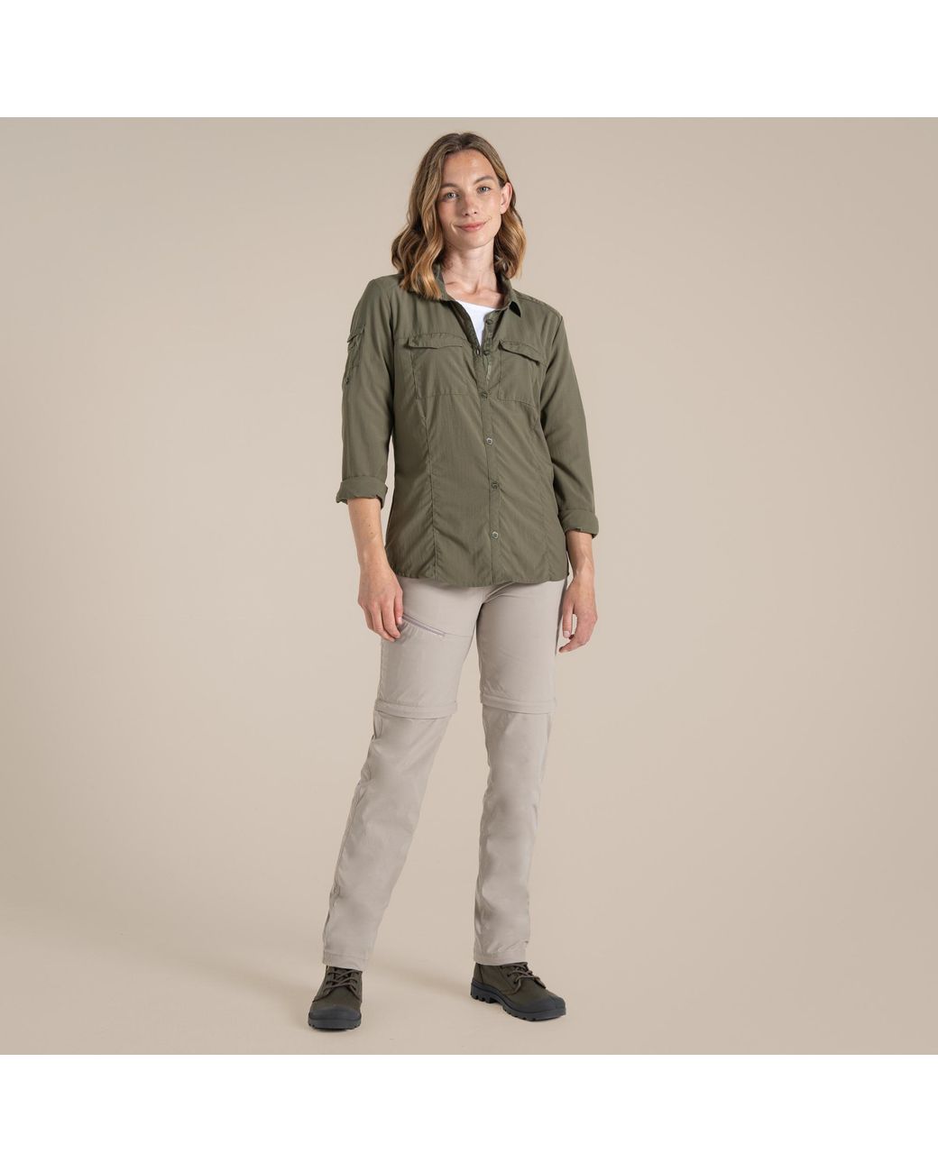 Craghoppers Green Ladies Adventure Iii Nosilife Long-Sleeved Shirt (Wild)
