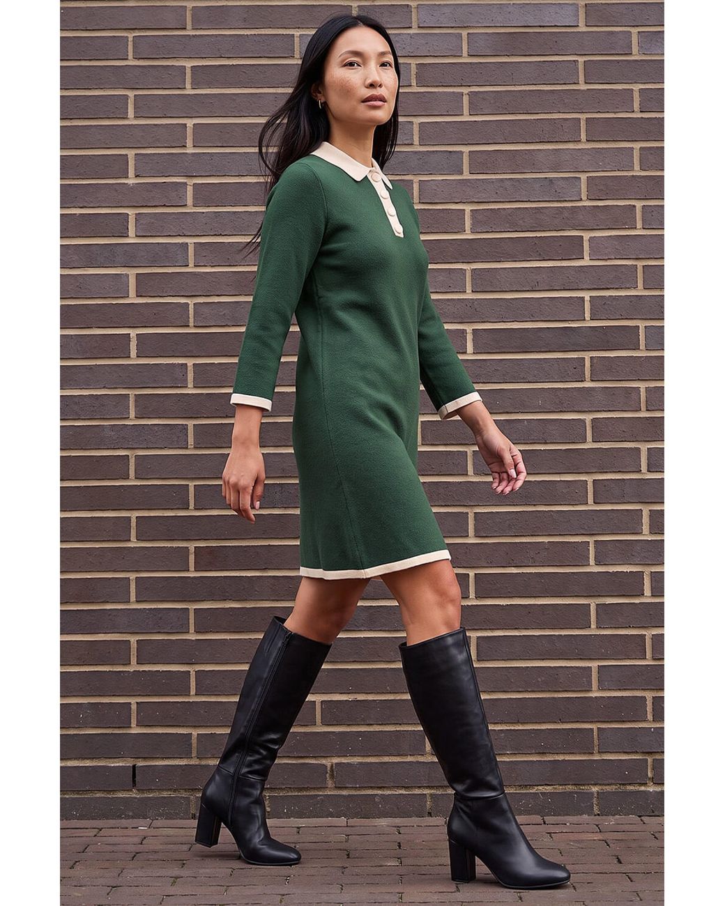 Roman Green Button Detail Knitted Dress