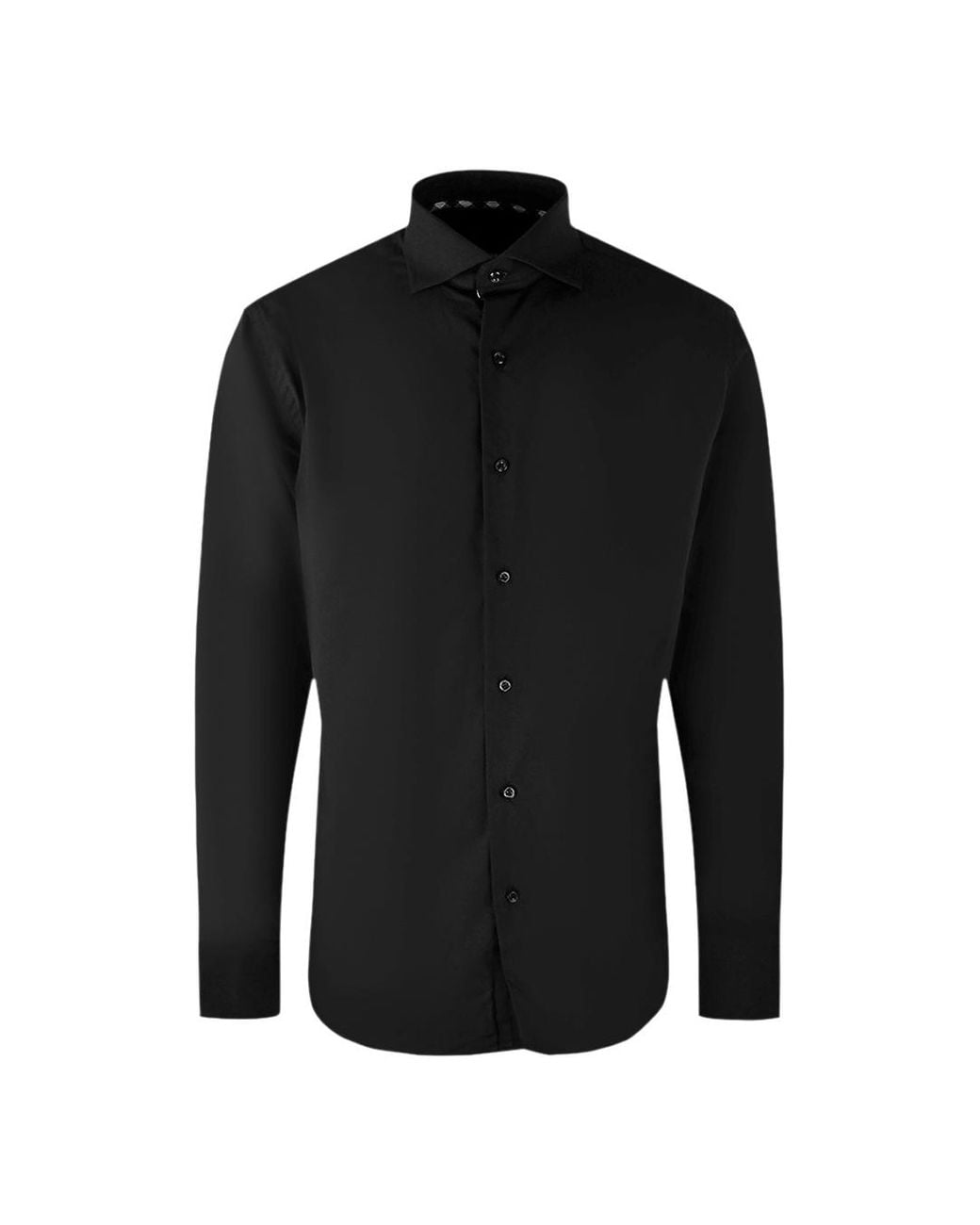 Aquascutum Black Plain Long Sleeve Shirt Cotton for men