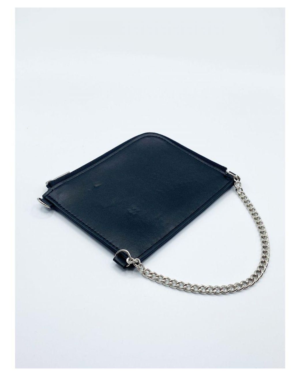 SVNX Blue Pu Card Holder With Chain