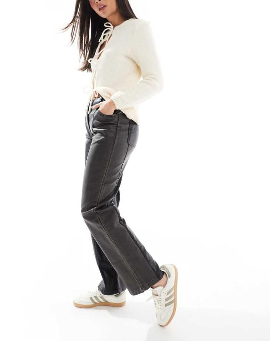 ASOS White Panelled Faux Leather Trouser