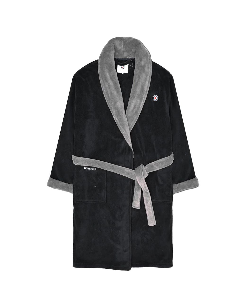 Lambretta Black Luxury Aw24 Dressing Gown Fleece for men
