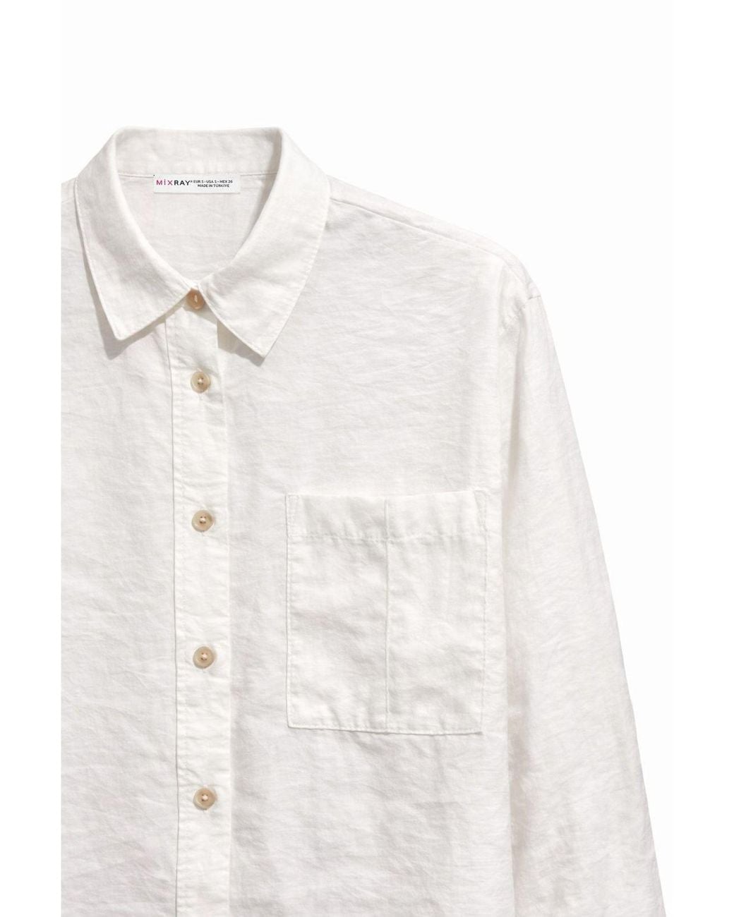 MixRay White Relaxed Fit Shirt With Pocket