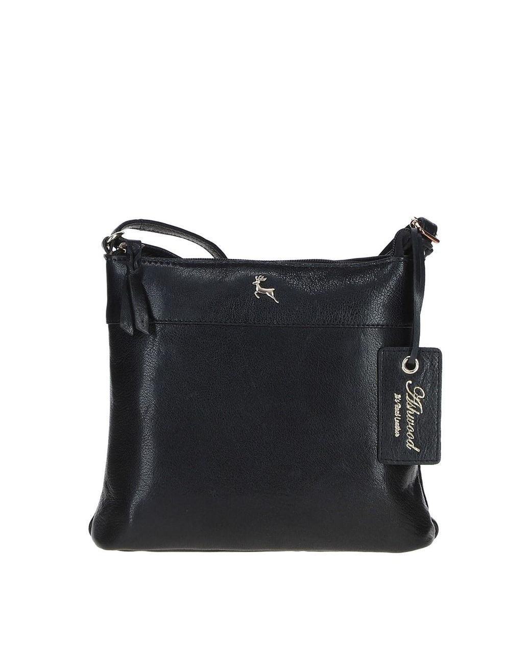 Ashwood Leather Black 'Ava' Stylish Real Crossbody Bag