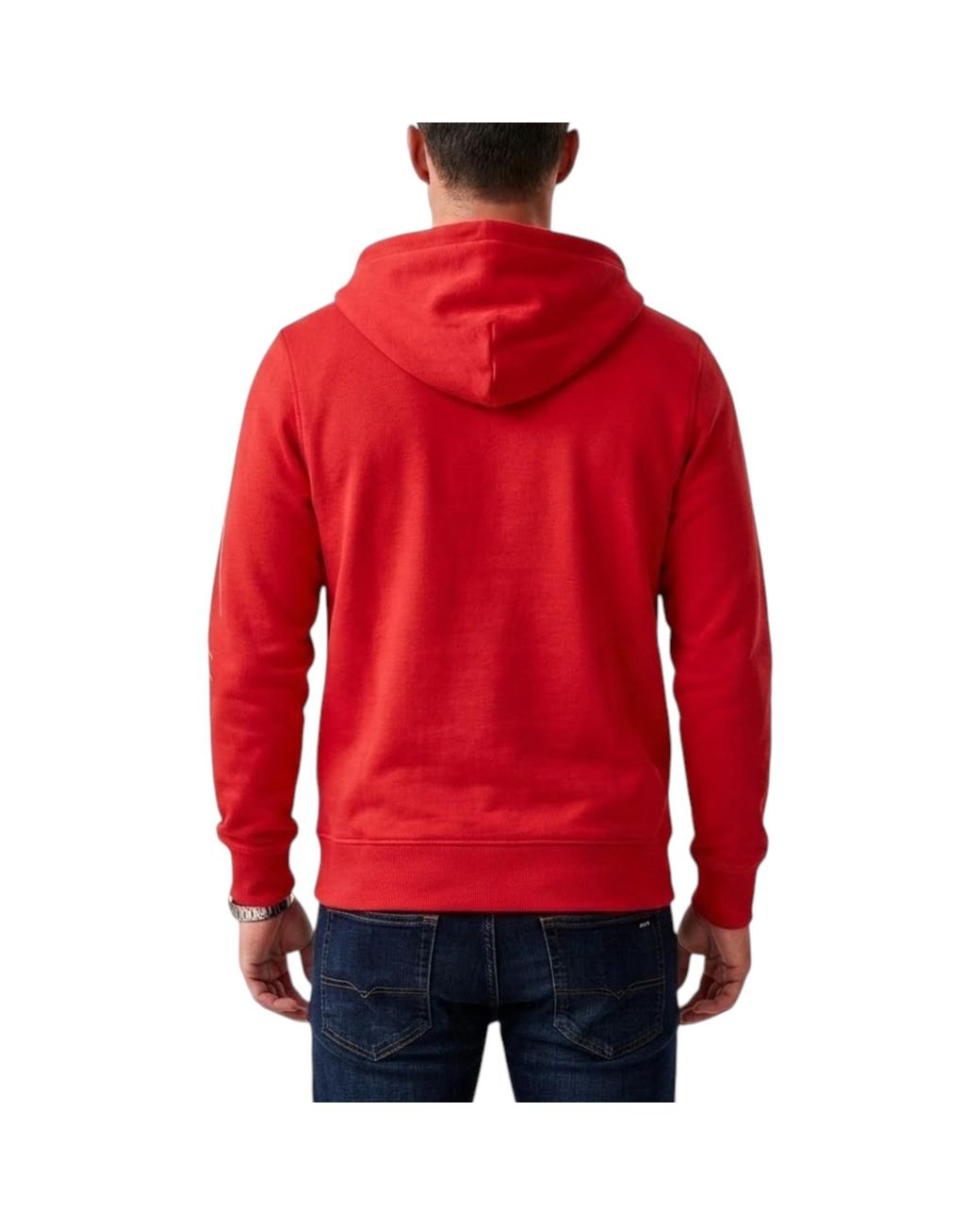 Tommy Hilfiger Red Hoodie Casual Cotton Long Sleeve Soft Pullover Top Hooded for men