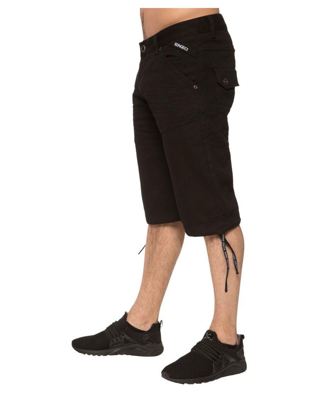 Enzo Black Casual Designer Shorts for men