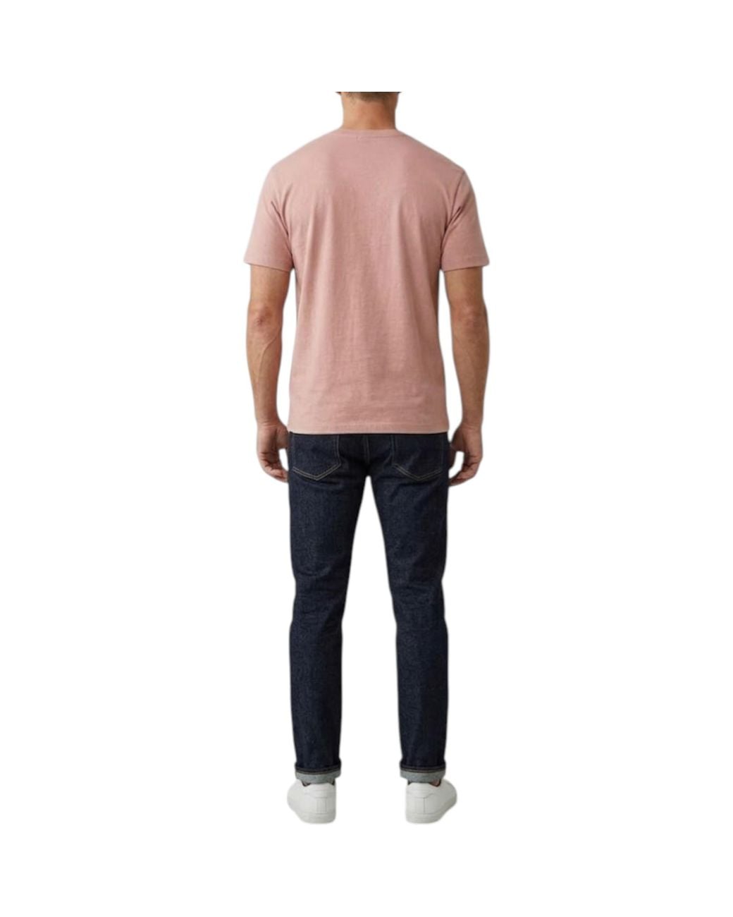Marks & Spencer Pink M&S T Shirts Relax Fit Short Sleeve Pure Cotton Garment Dyed Oversized Top for men