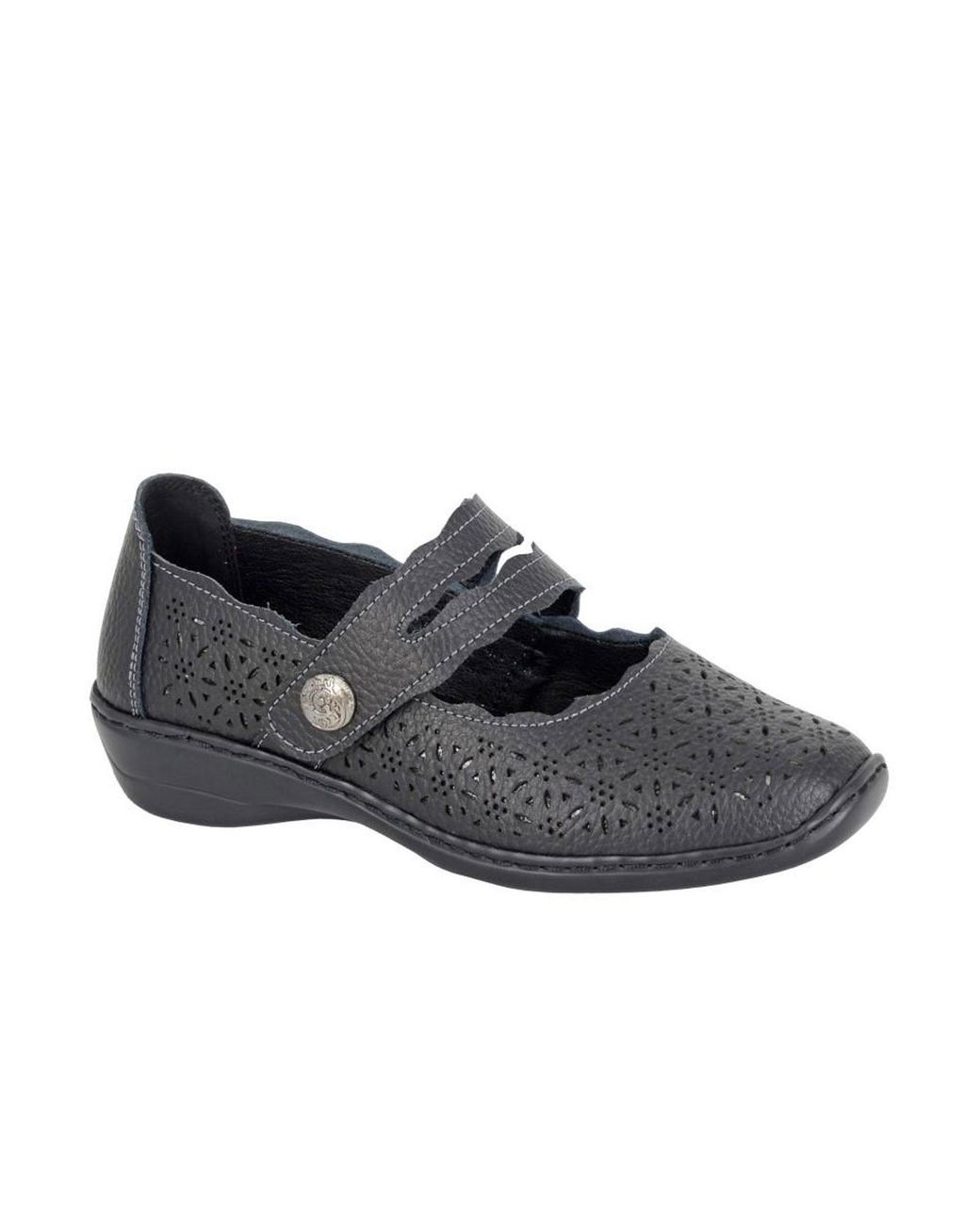 Boulevard Black Kelly Touch Fastening Shoes
